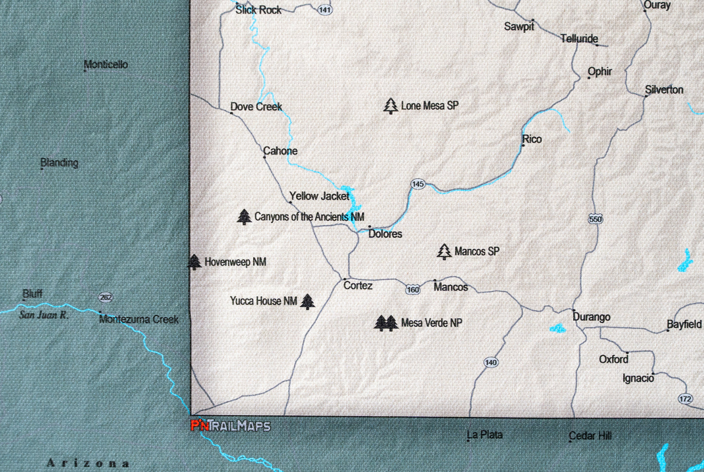 Colorado National and State Parks - Push Pin Map