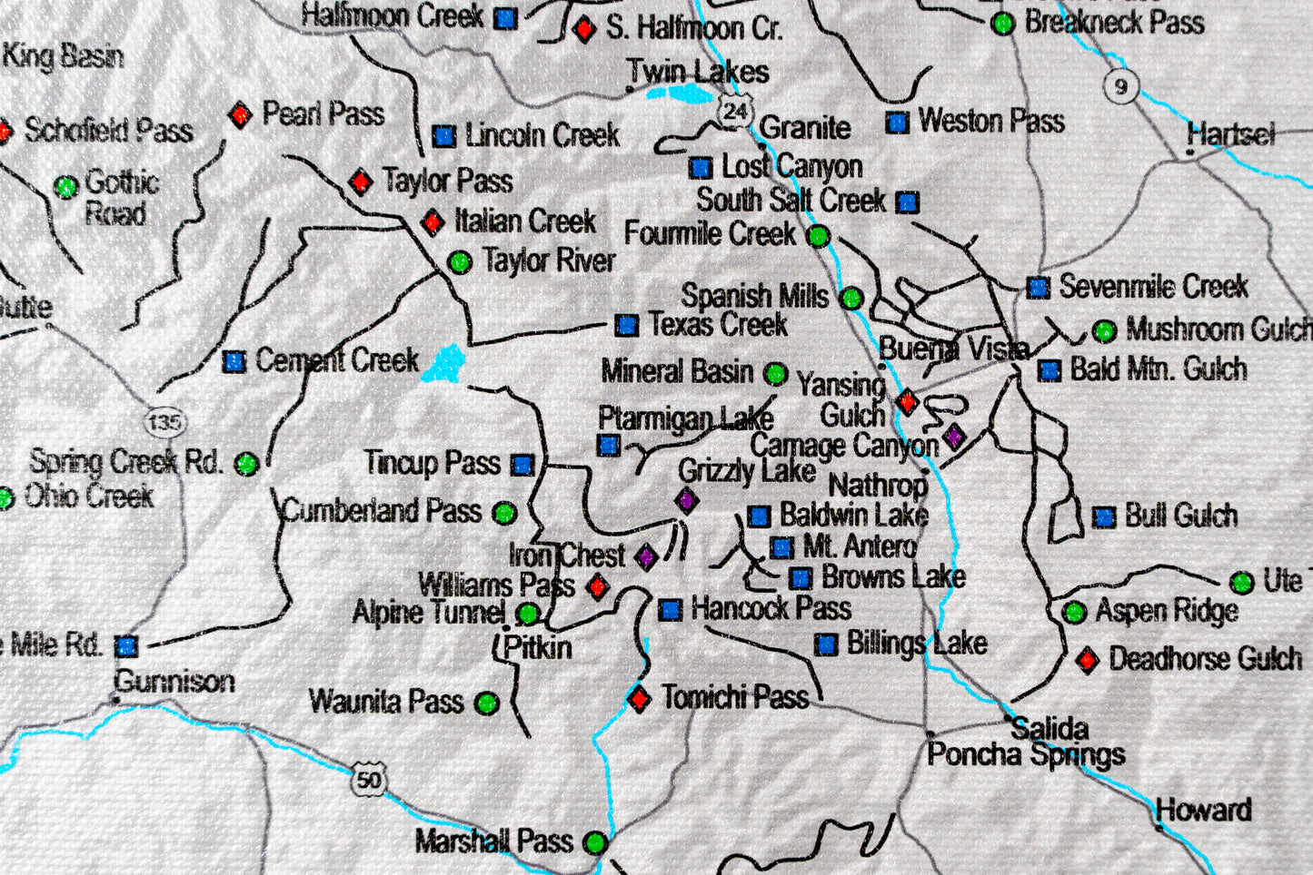 Colorado Off Road Trails - Push Pin Map