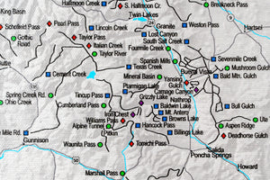 Colorado Off Road Trails - Push Pin Map