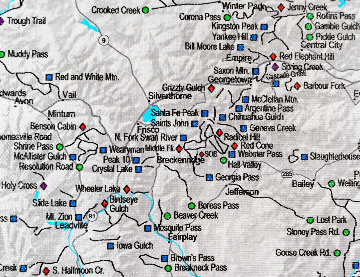 Colorado Off Road Trails - Push Pin Map