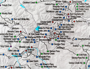 Colorado Off Road Trails - Push Pin Map