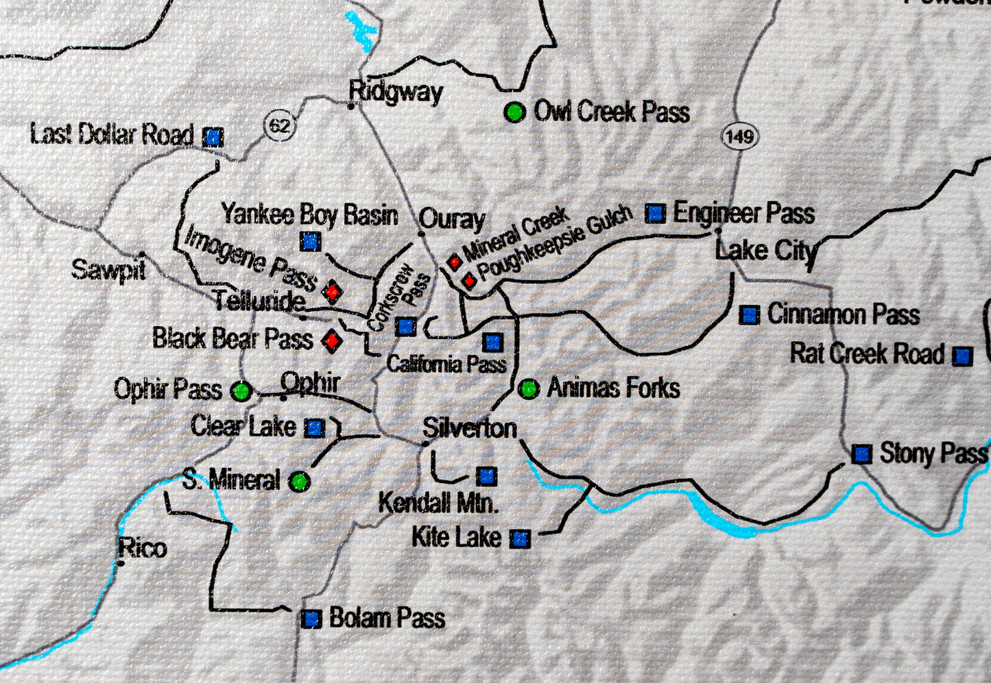 Colorado Off Road Trails - Push Pin Map