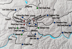 Colorado Off Road Trails - Push Pin Map