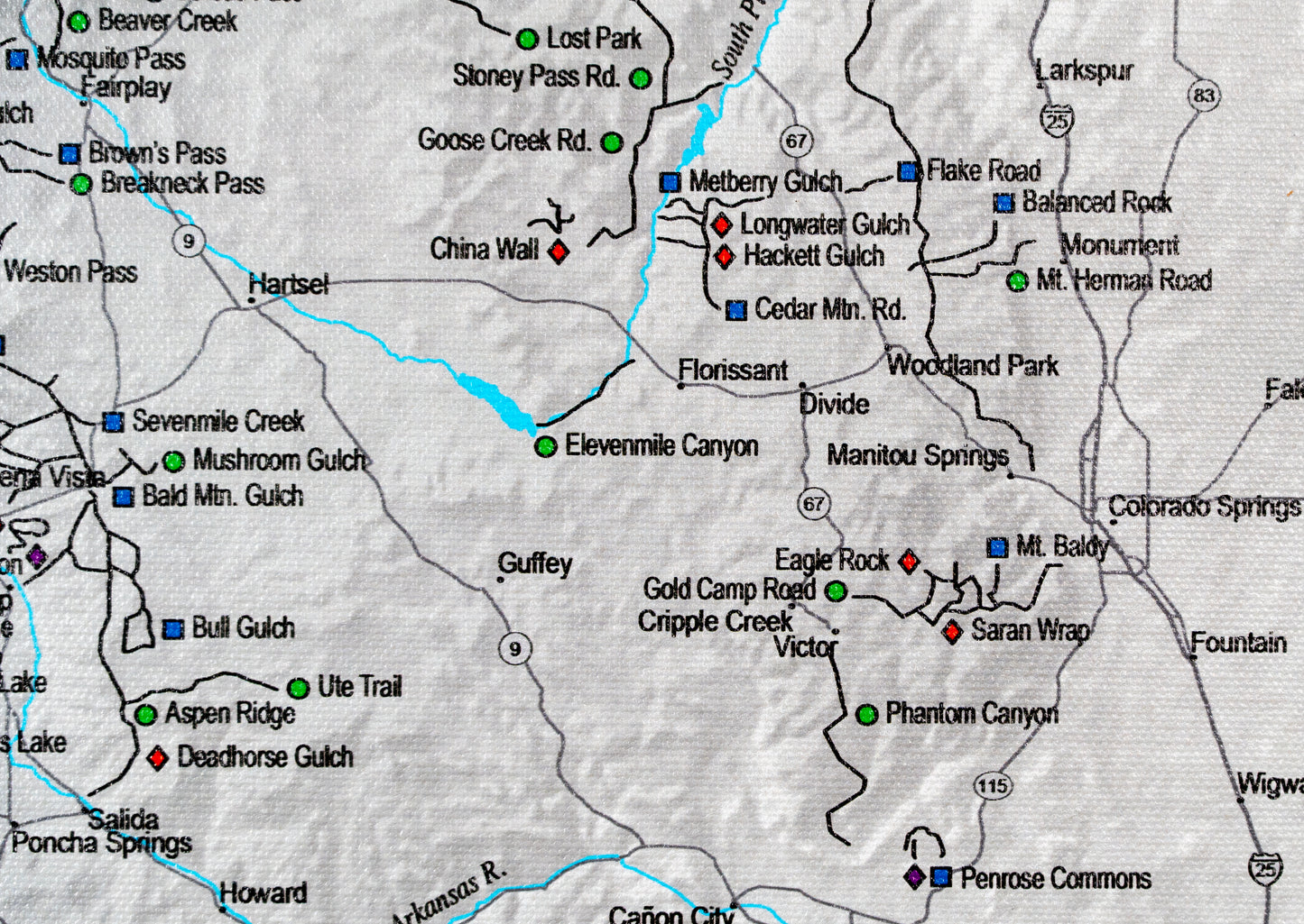 Colorado Off Road Trails - Push Pin Map