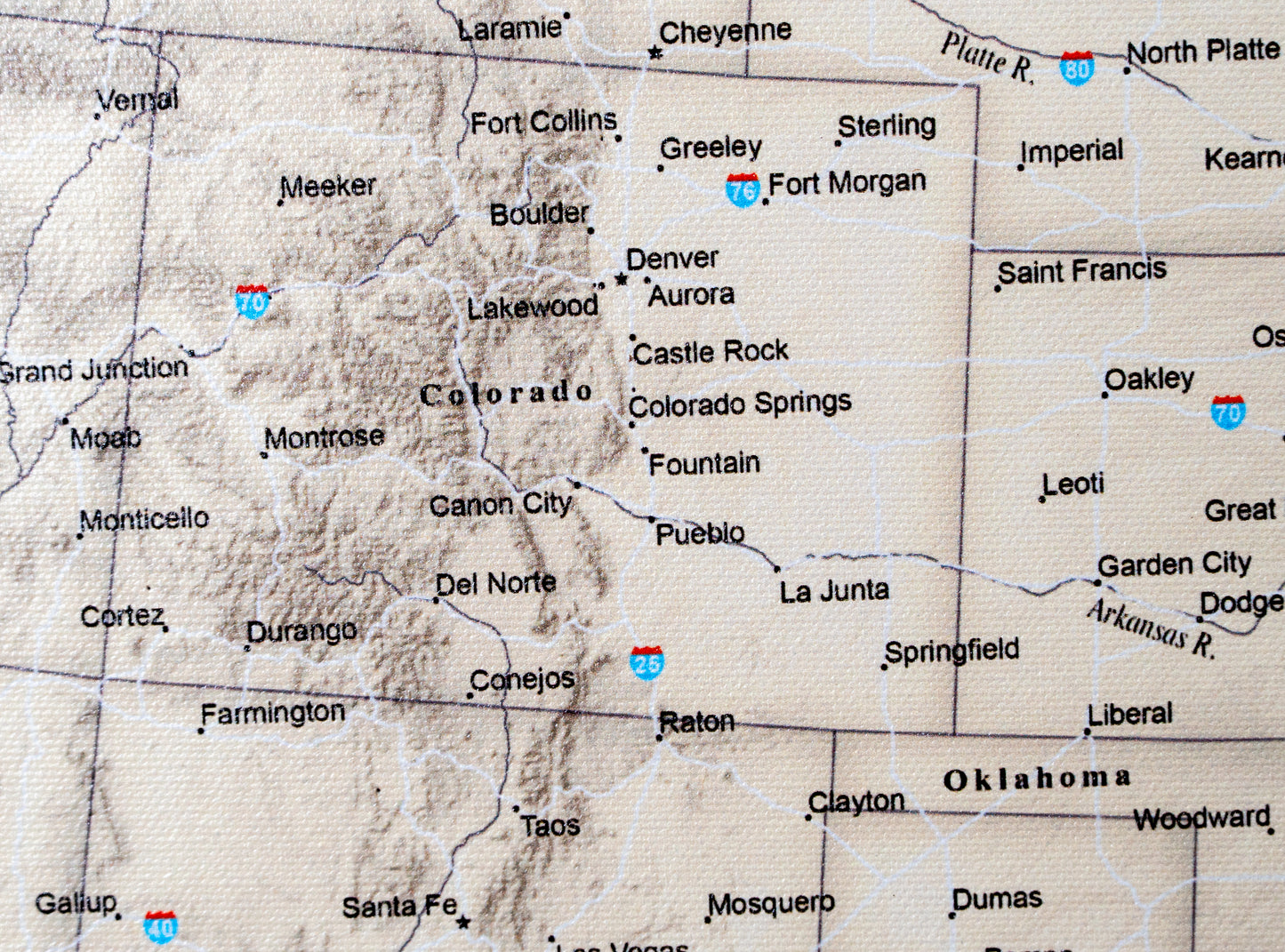 United States of America with Roads - Push Pin Map