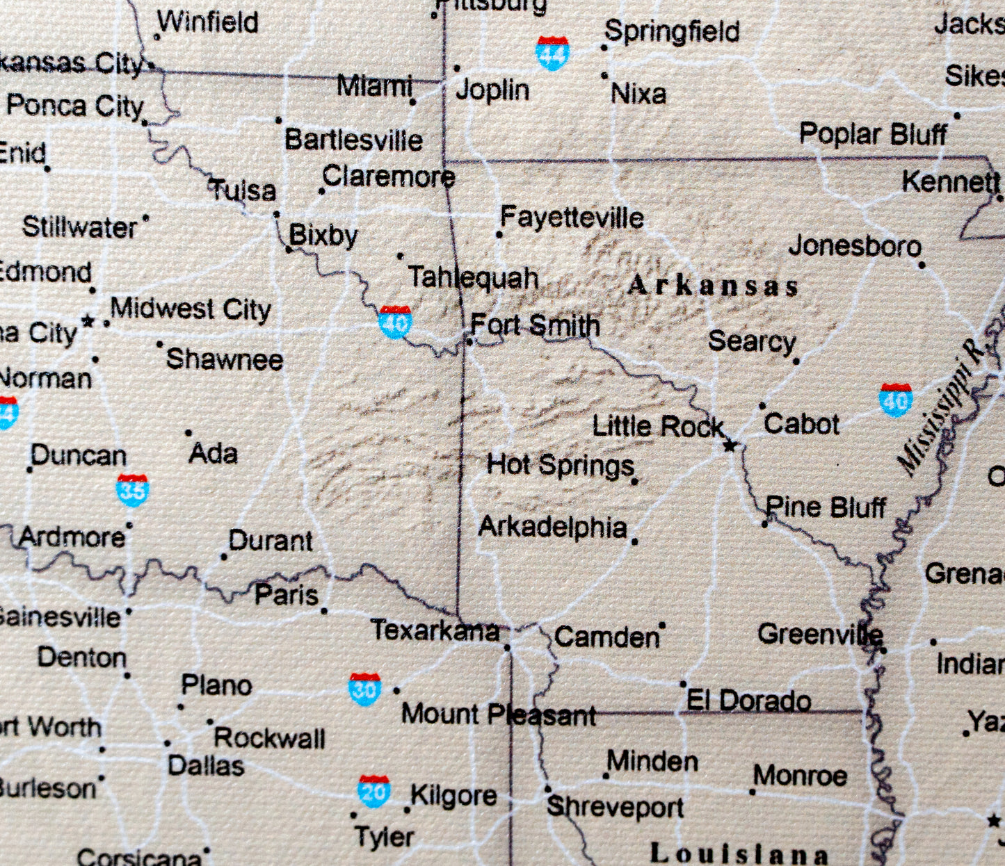 United States of America with Roads - Push Pin Map