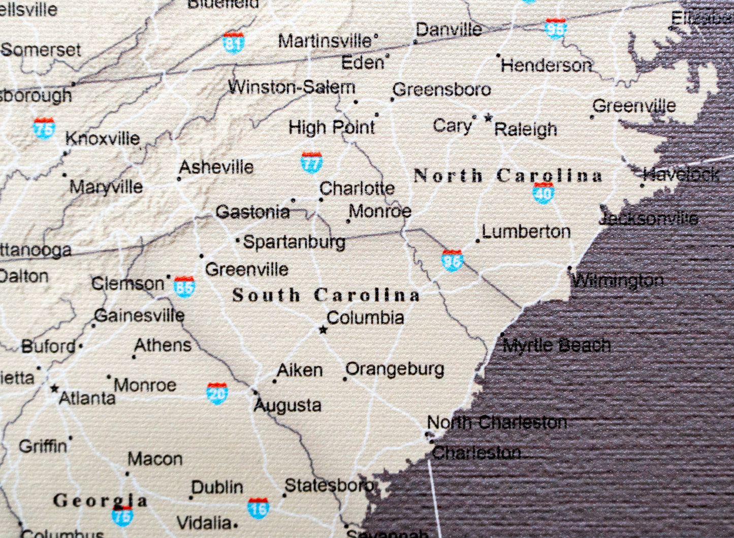 United States of America with Roads - Push Pin Map