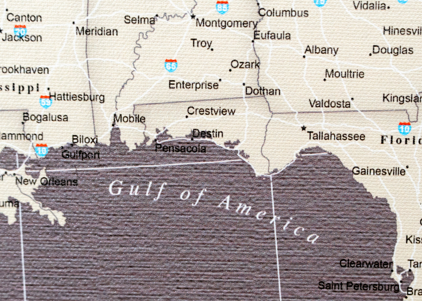 United States of America with Roads - Push Pin Map