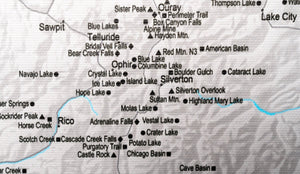 Colorado Hiking Trails - Push Pin Map - Pin Trail Maps
