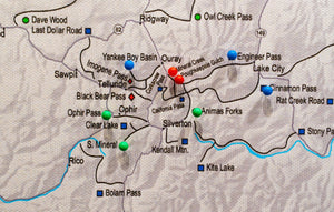 Colorado Off Road Trails - Push Pin Map - Pin Trail Maps