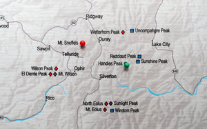 Colorado Fourteeners - Push Pin Map - Pin Trail Maps