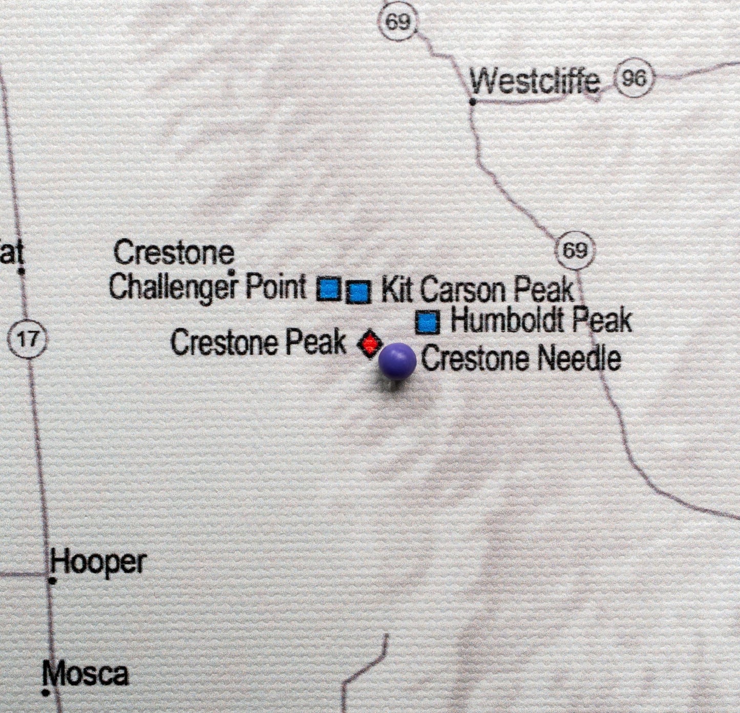 Colorado Fourteeners - Push Pin Map - Pin Trail Maps