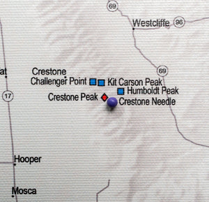 Colorado Fourteeners - Push Pin Map - Pin Trail Maps