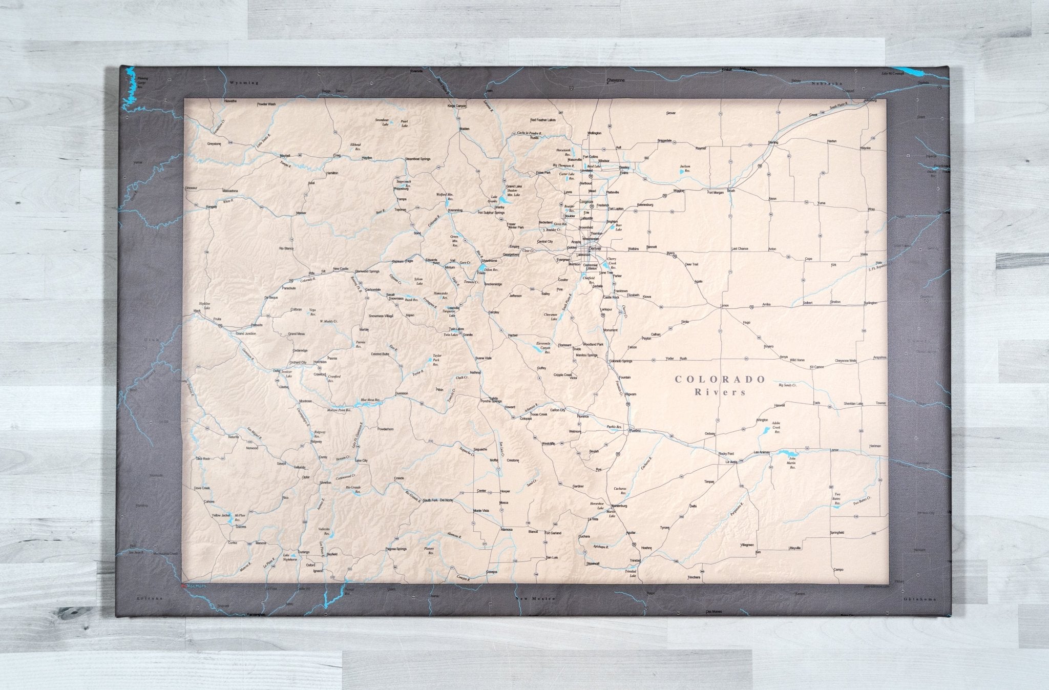 Colorado Rivers - Push Pin Map - Pin Trail Maps
