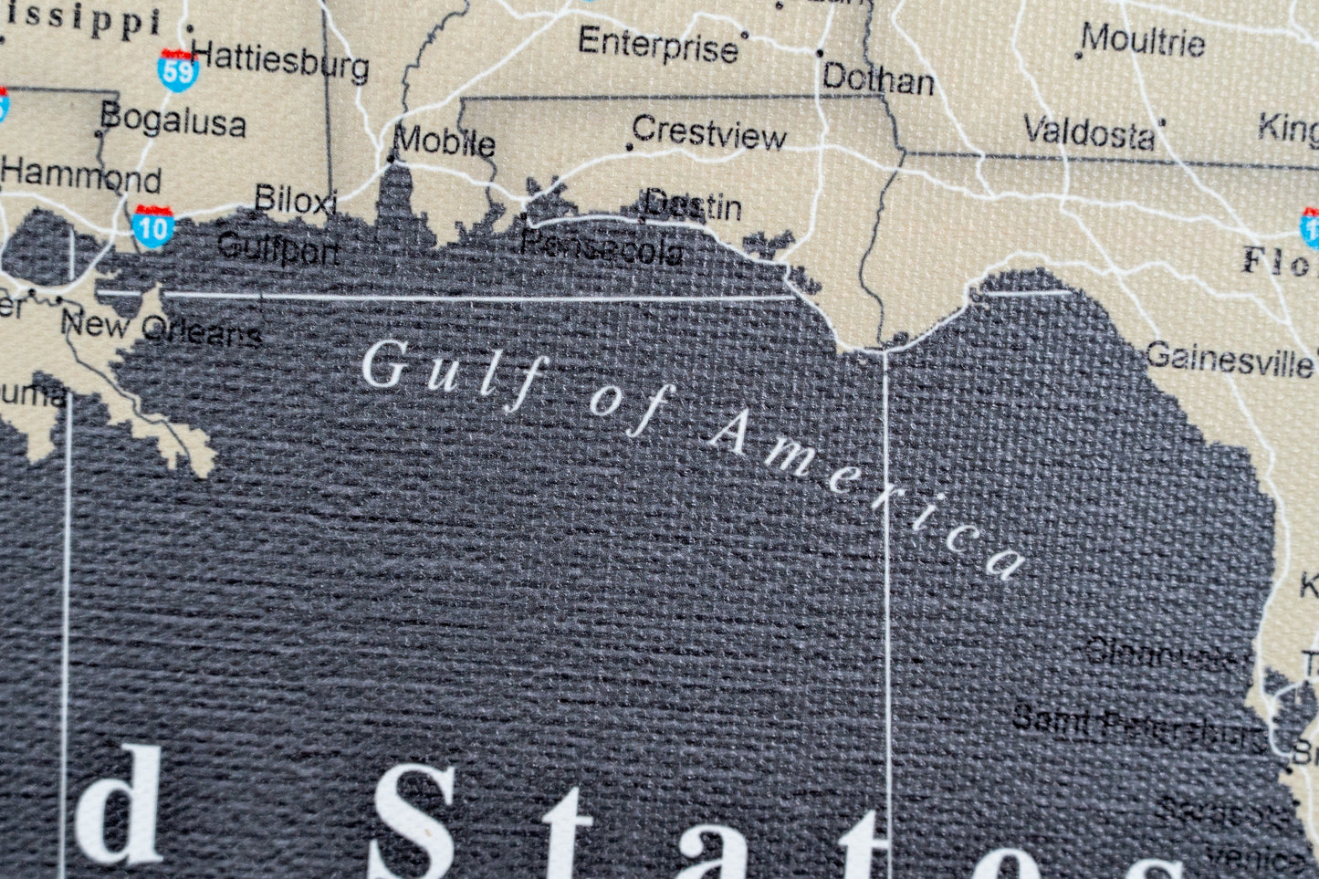 United States of America with Roads - Push Pin Map