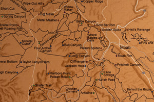 Moab Off Road Trails - Push Pin Map