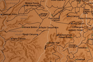Moab Off Road Trails - Push Pin Map