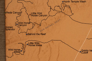 Moab Off Road Trails - Push Pin Map