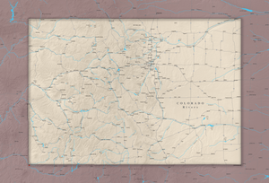 Colorado Rivers - Push Pin Map