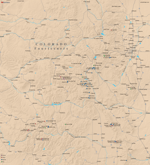 Colorado Fourteeners - Push Pin Map