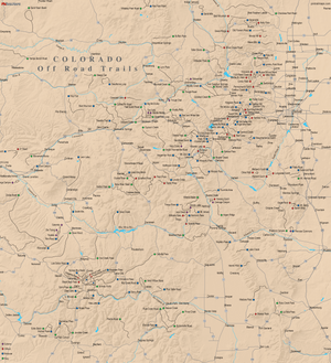 Colorado Off Road Trails - Push Pin Map