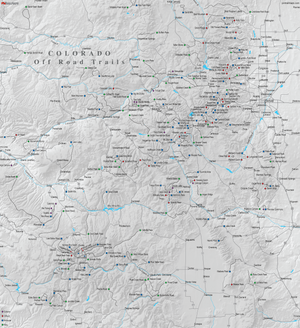 Colorado Off Road Trails - Push Pin Map