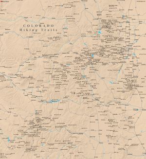 Colorado Hiking Trails - Push Pin Map