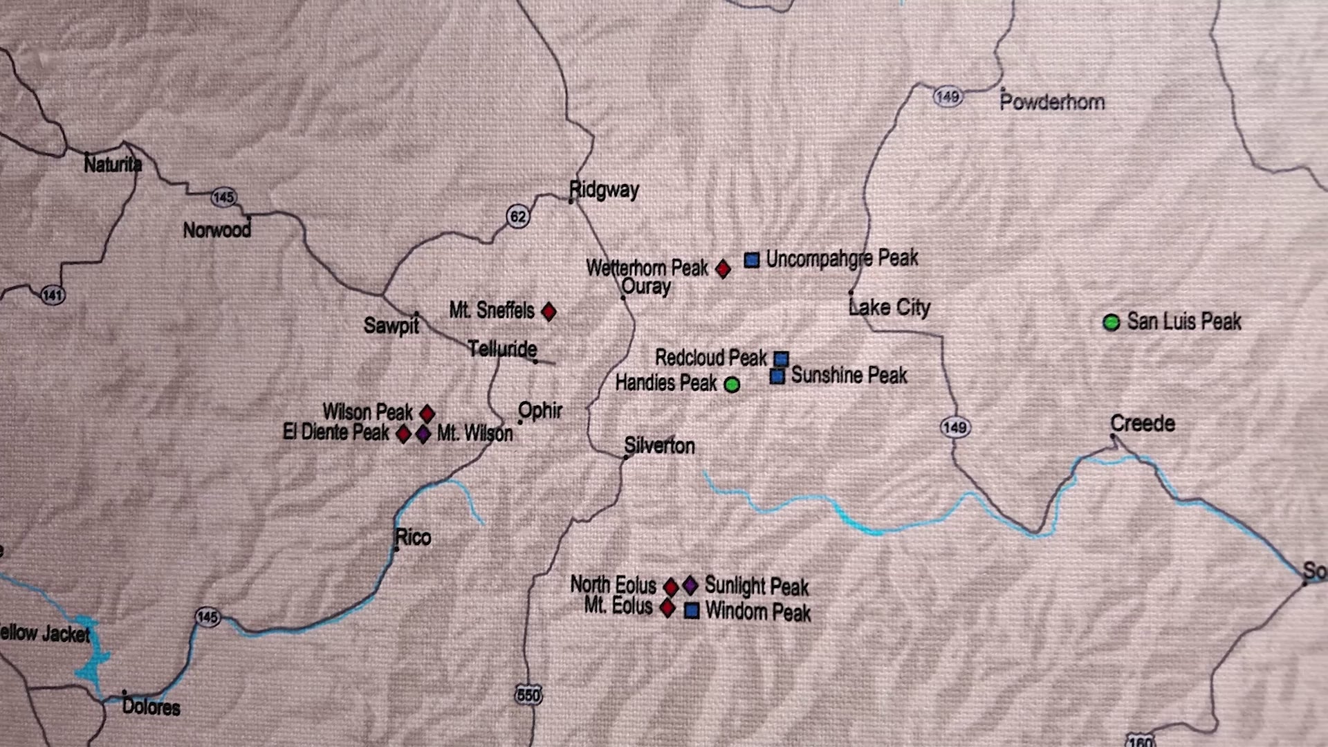 CO 14ers Map