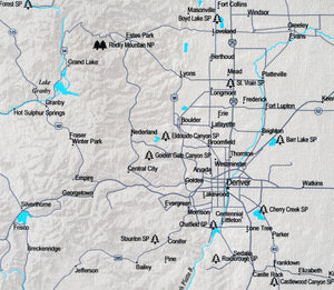 Colorado National and State Parks - Push Pin Map