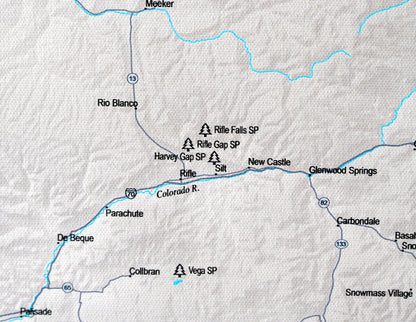 Colorado National and State Parks - Push Pin Map