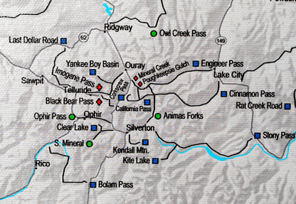 Colorado Off Road Trails - Push Pin Map