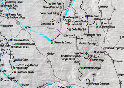 Colorado Off Road Trails - Push Pin Map