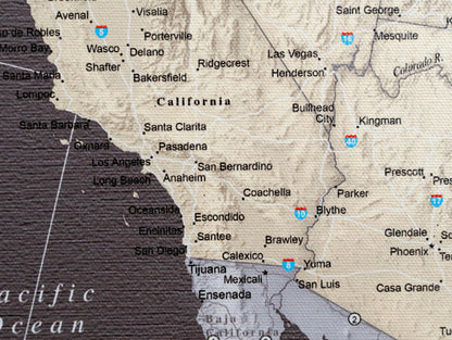 United States of America with Roads - Push Pin Map