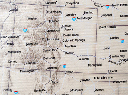 United States of America with Roads - Push Pin Map