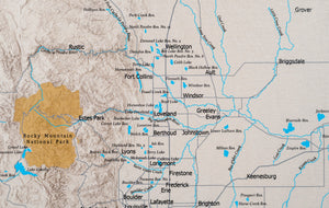 Colorado Rivers - Push Pin Map
