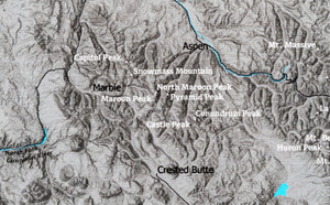 Colorado Fourteeners - Push Pin Map