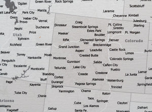 United States with Cities and Roads - Push Pin Map