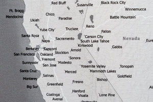 United States with Cities and Roads - Push Pin Map
