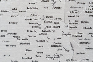 United States with Cities and Roads - Push Pin Map