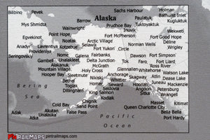 United States with Cities and Roads - Push Pin Map