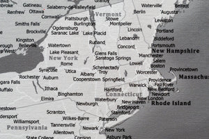 United States with Cities and Roads - Push Pin Map