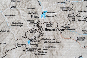 Colorado Hiking Trails - Push Pin Map