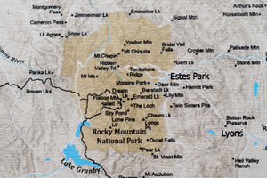 Colorado Hiking Trails - Push Pin Map