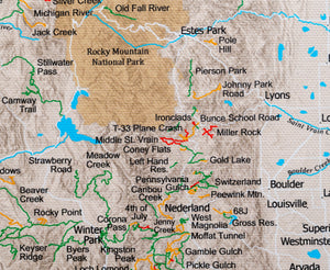 Colorado Off Road Trails - Push Pin Map