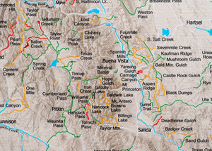 Colorado Off Road Trails - Push Pin Map