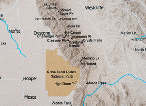 Colorado Hiking Trails - Push Pin Map