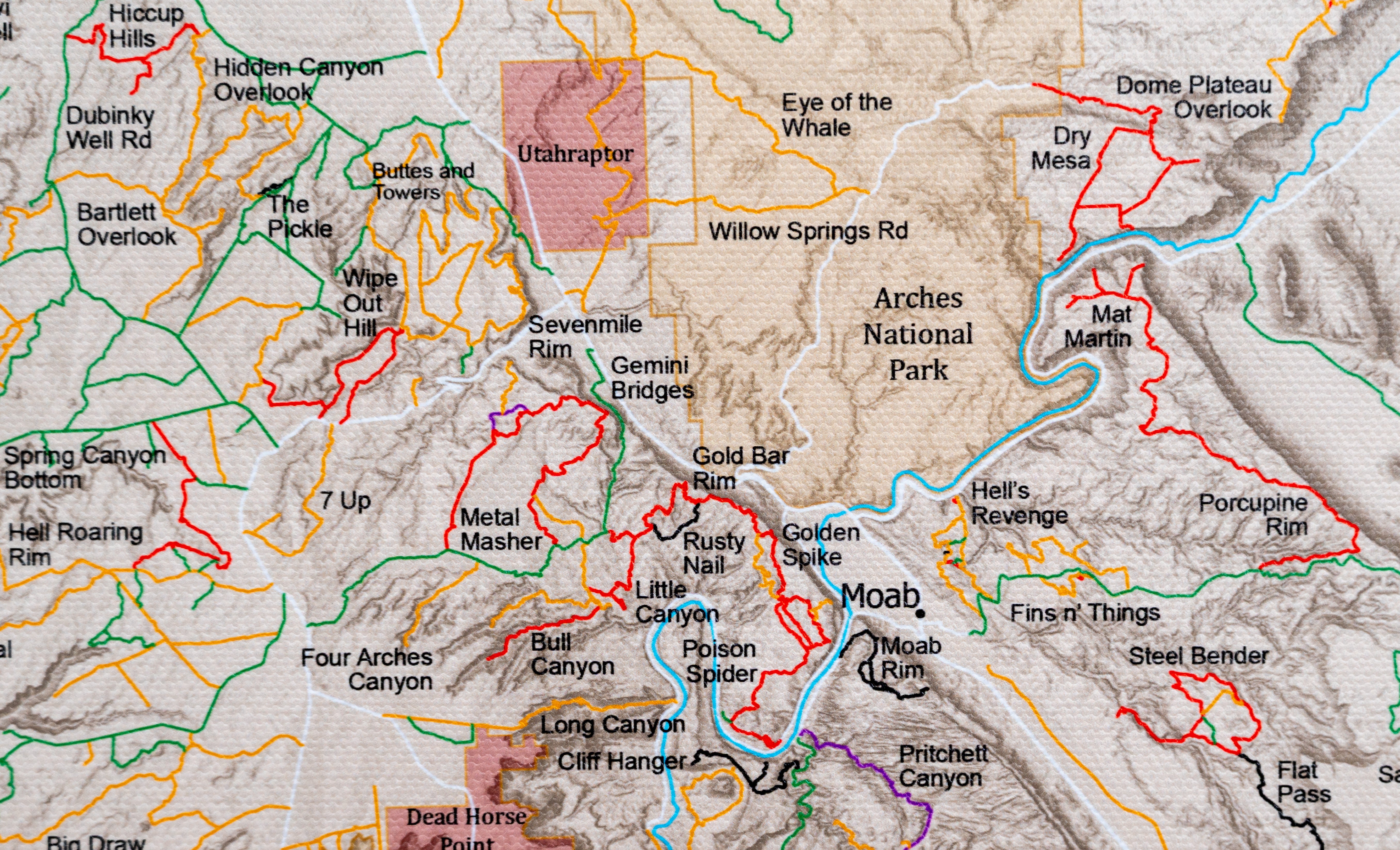 Moab Off Road Trails - Push Pin Map – Pin Trail Maps