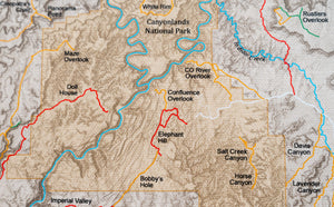 Moab Off Road Trails - Push Pin Map