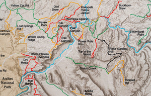 Moab Off Road Trails - Push Pin Map