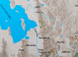 Utah Off Road Trails - Push Pin Map
